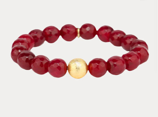 Bianca Beaded Bracelet- Ruby
