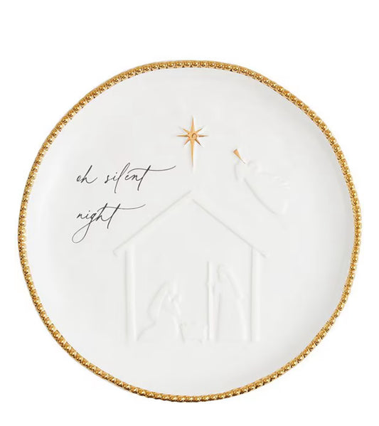 Oh Silent Nught God Beaded Plate