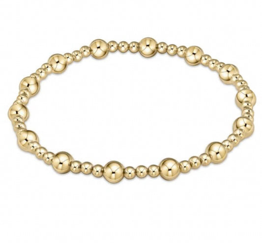 Classic Sincerity Pattern 5mm Bead Bracelet- Gold