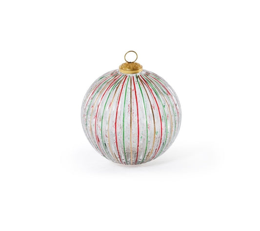 Ribbed Red & Green Ornament