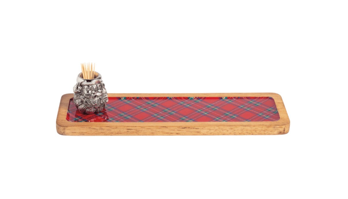 METAL SANTA TOOTHPICK TRAY SET