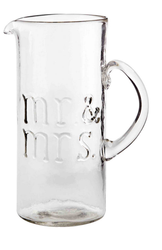 Mr. & Mrs. Glass Pitcher