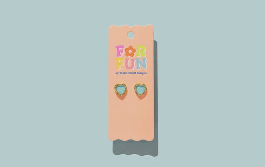 Harper Blue Heart Studs
