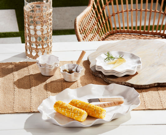 Ruffle Melamine Platter Set