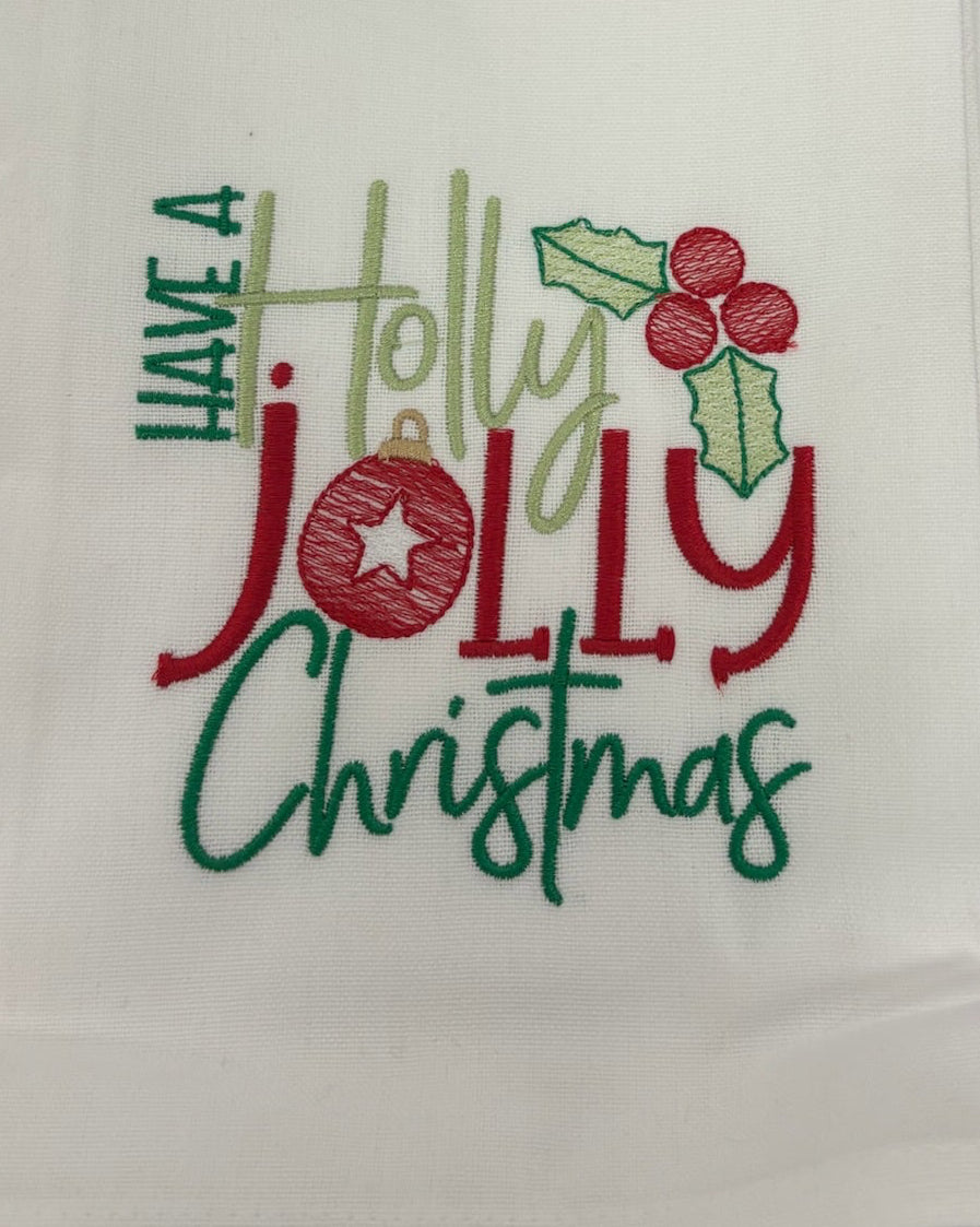 Holly Jolly Tea Towel