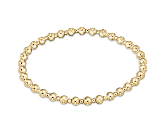 Classic Grateful Pattern 4mm Bead Bracelet- Gold
