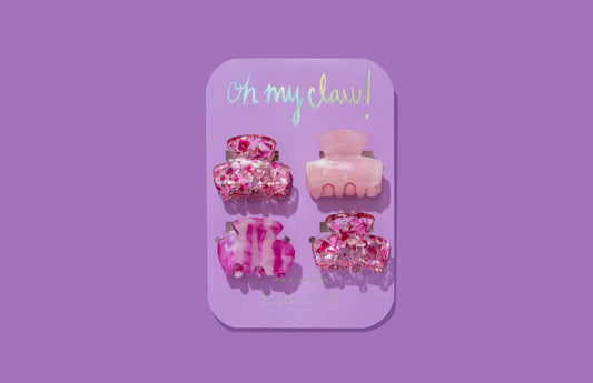 Pink Confetti Mini Claw Clips