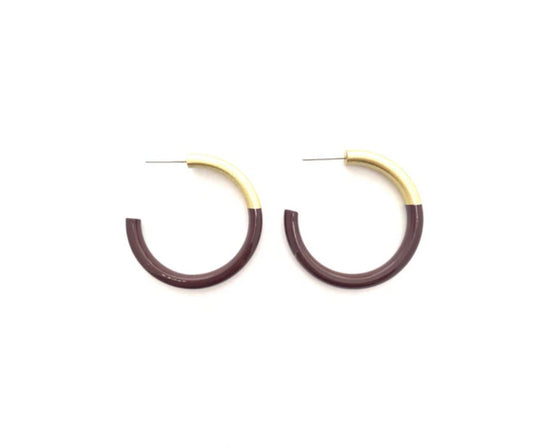 Liz Medium Hoop- Dark Maroon