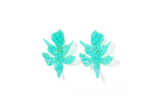 Flora Statement Earrings - Aquamarine