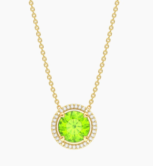 Peridot Birthstone Pendant Necklace (August)