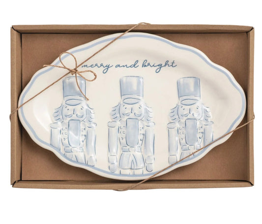 Blue Nutcracker Sentiment Tray