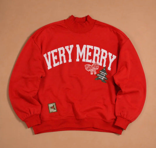 Vintage Very Merry Mockneck Sweatshirt