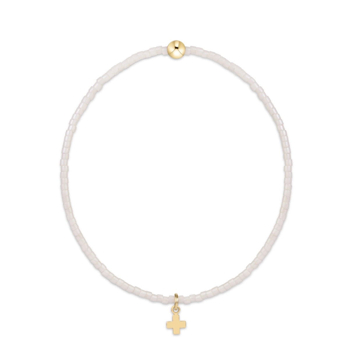 hope classic milkshake bracelet - signature cross small gold charm