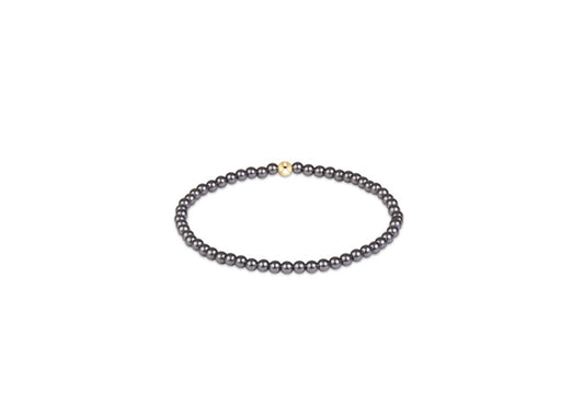 CLASSIC PEARL DARK GREY 3MM BRACELET