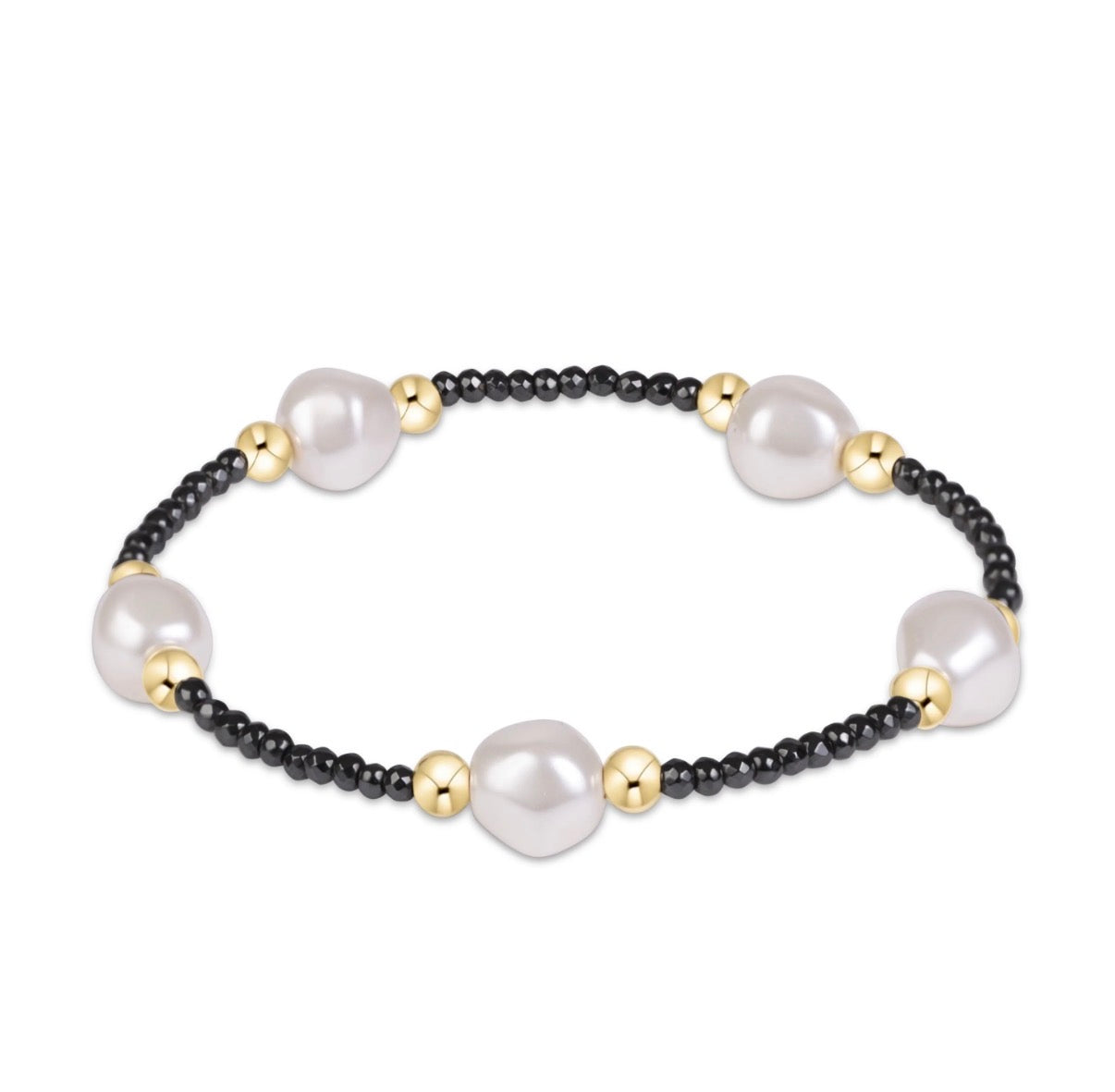 Extends purpose admire pearl 8mm faceted hematite bracelet