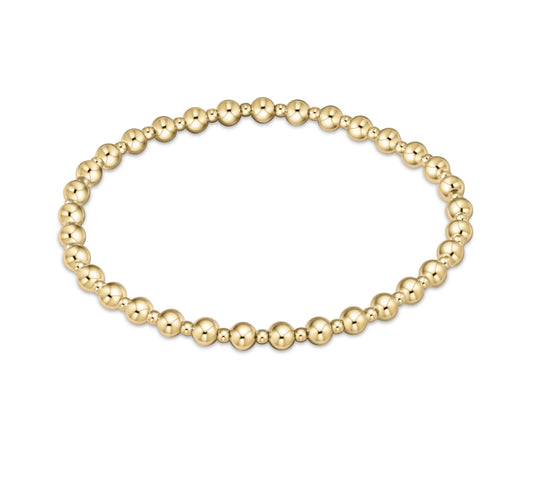 EXTENDS - CLASSIC GRATEFUL PATTERN 4MM BEAD BRACELET - GOLD