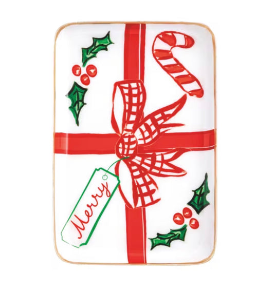 Metal Christmas Tidbit Plate