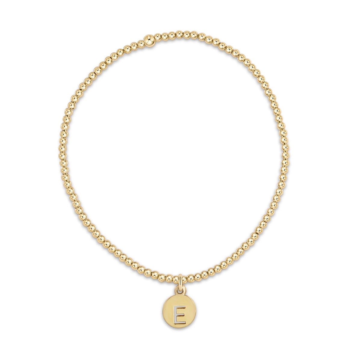 classic gold 2mm bead bracelet - respect small gold disc