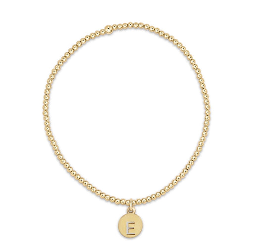 classic gold 2mm bead bracelet - respect small gold disc