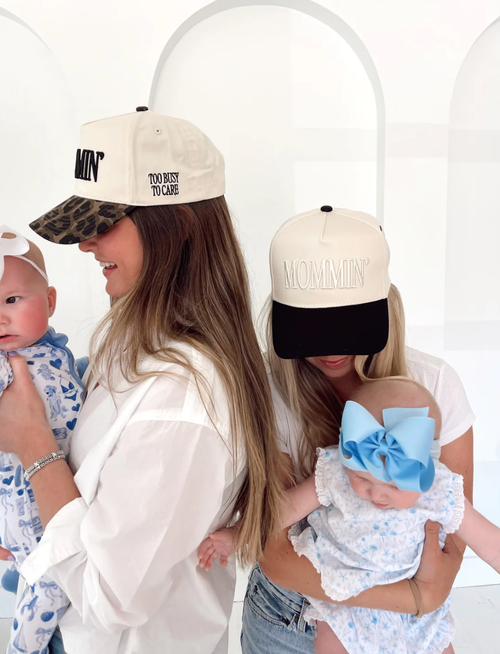 Mommin' - Black Vintage Trucker Hat: Cheetah