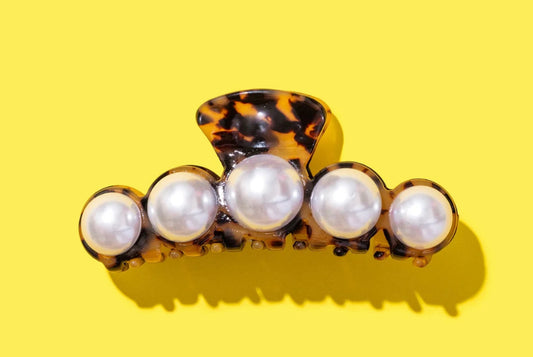Claw Hair Clip - Pearl & Tortoise