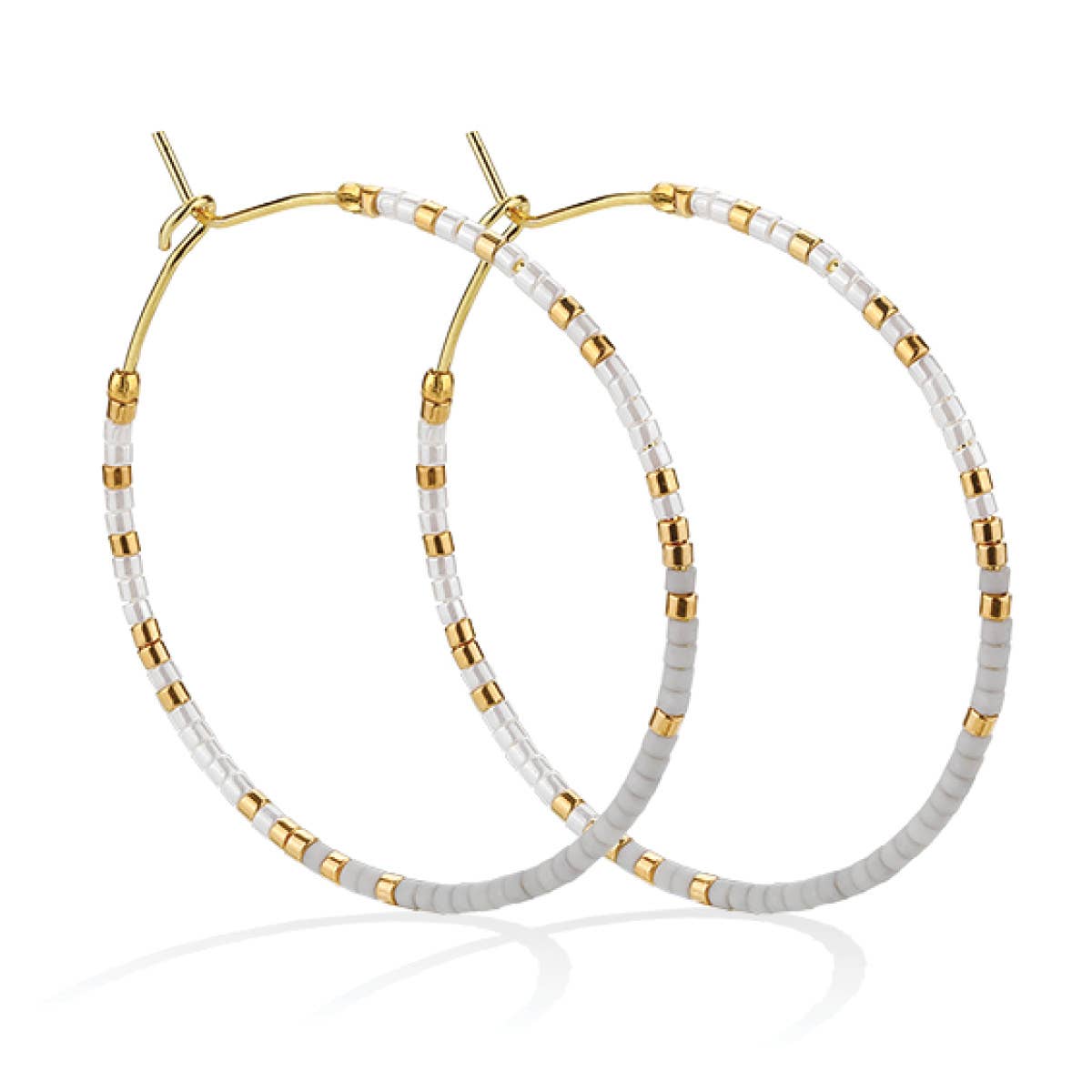 Miyuki Delica Hoop Earrings: Multi