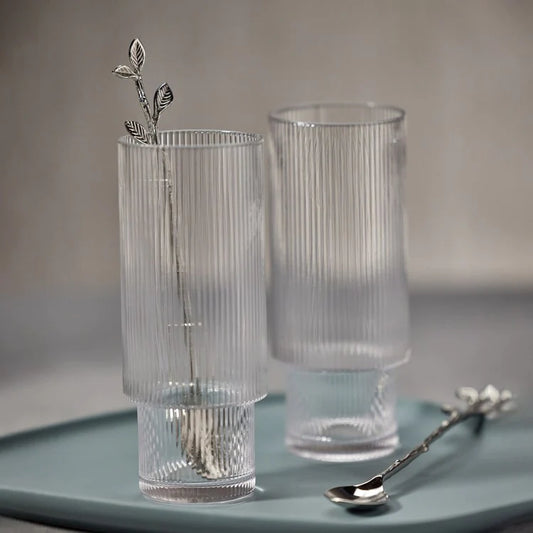 Fluted Textured Highball Glasses