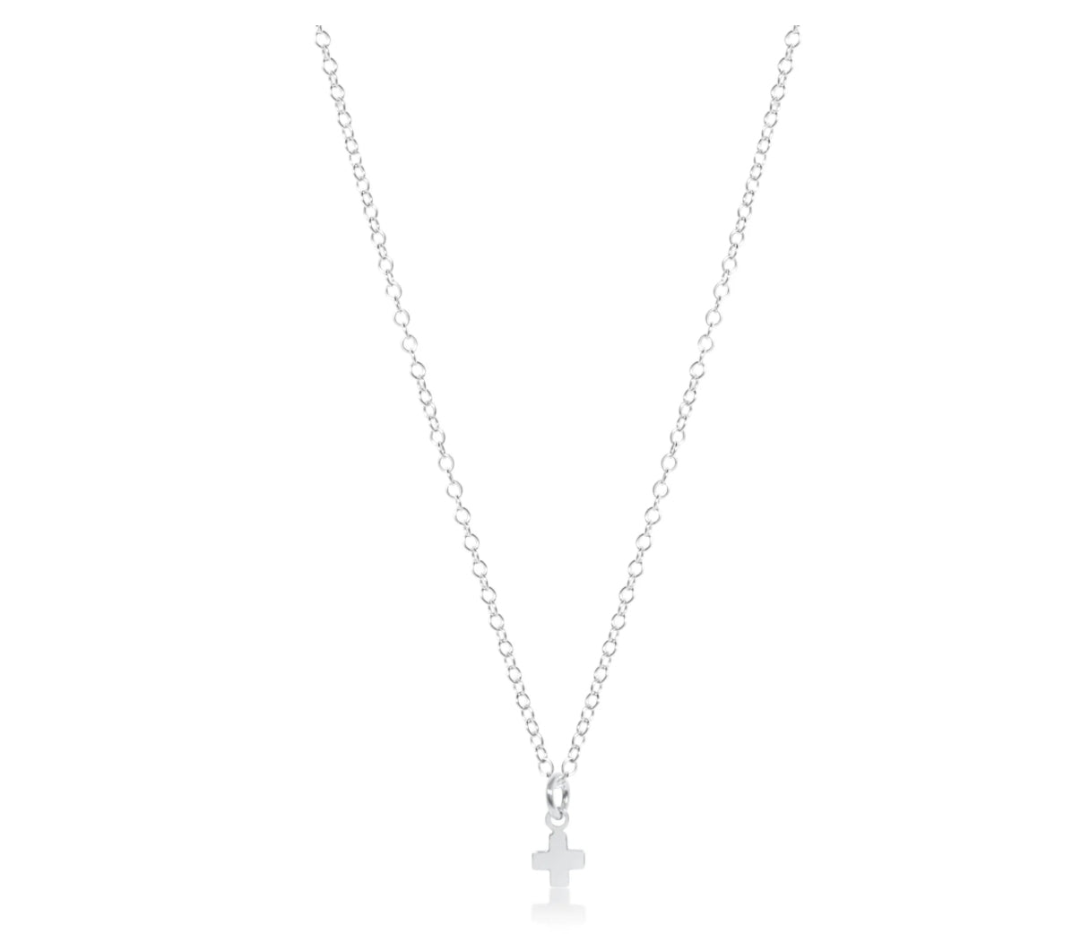 16" necklace sterling - signature cross small sterling charm