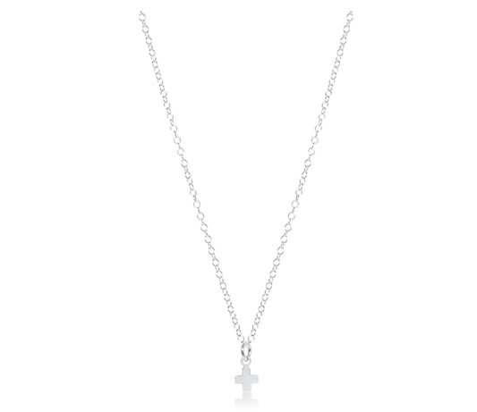 16" necklace sterling - signature cross small sterling charm