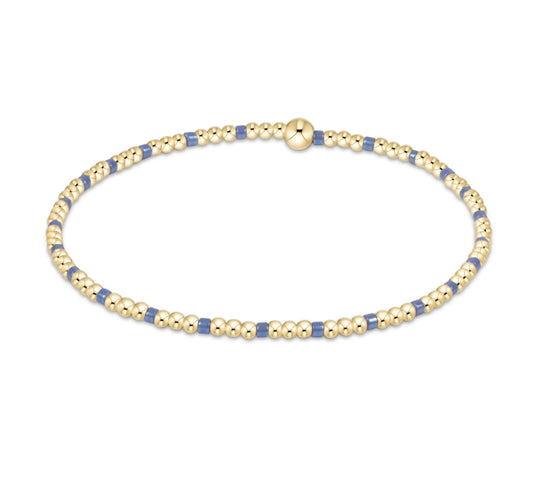 egirl Hope Sincerity Pattern 2mm Bead Bracelet - Bright Blue