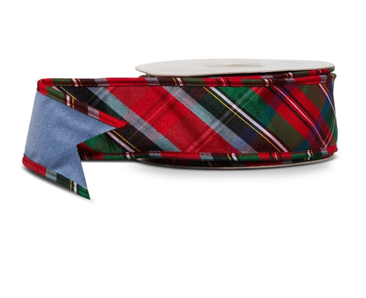 2.5" X 10 Yds Tartan Plaid Wired Ribbon