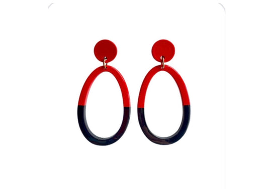 Alfie Earring- Red & Black