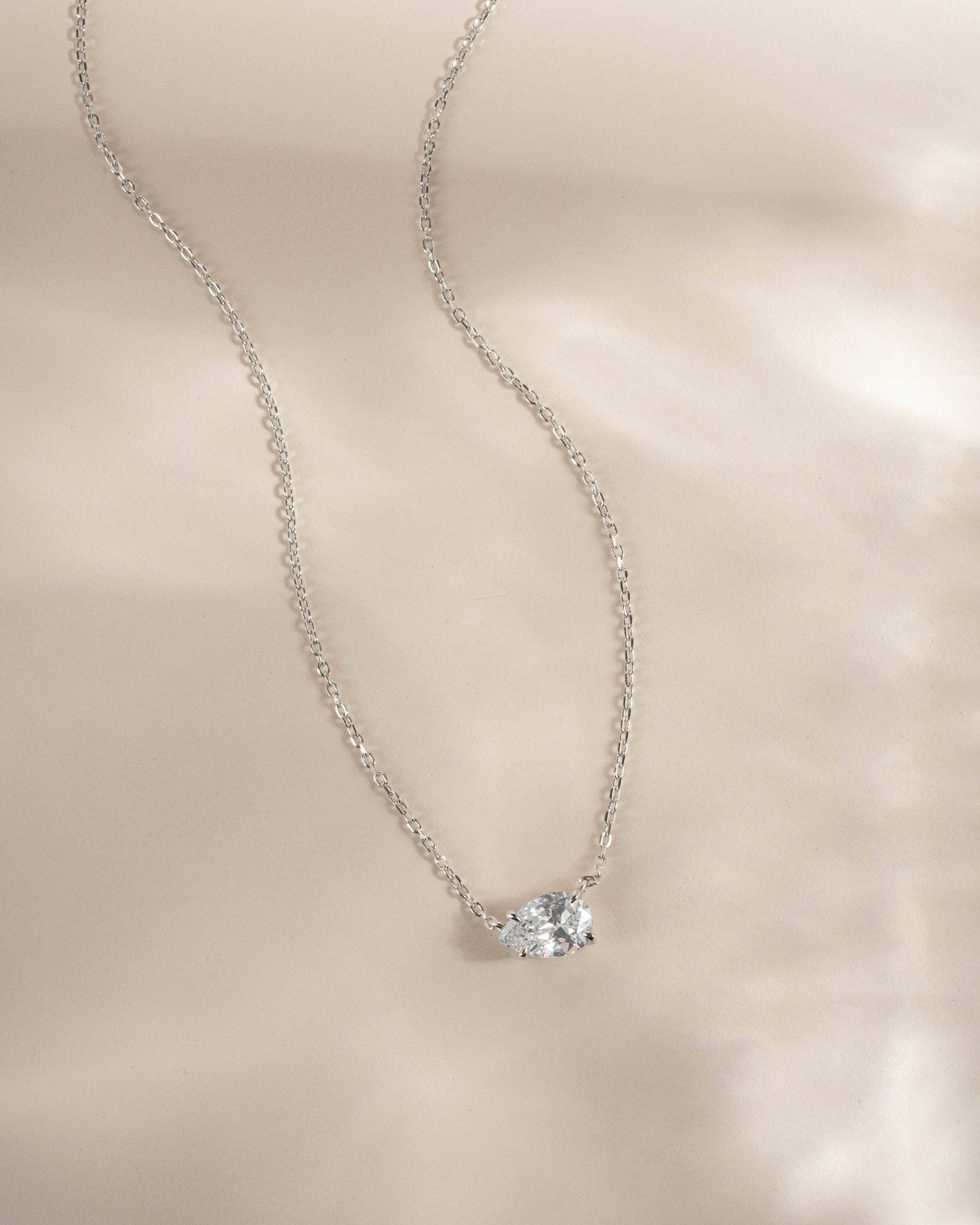 Sideways Pear Necklace: Gold