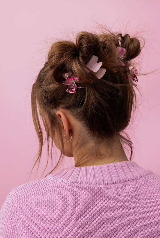 Pink Confetti Mini Claw Clips