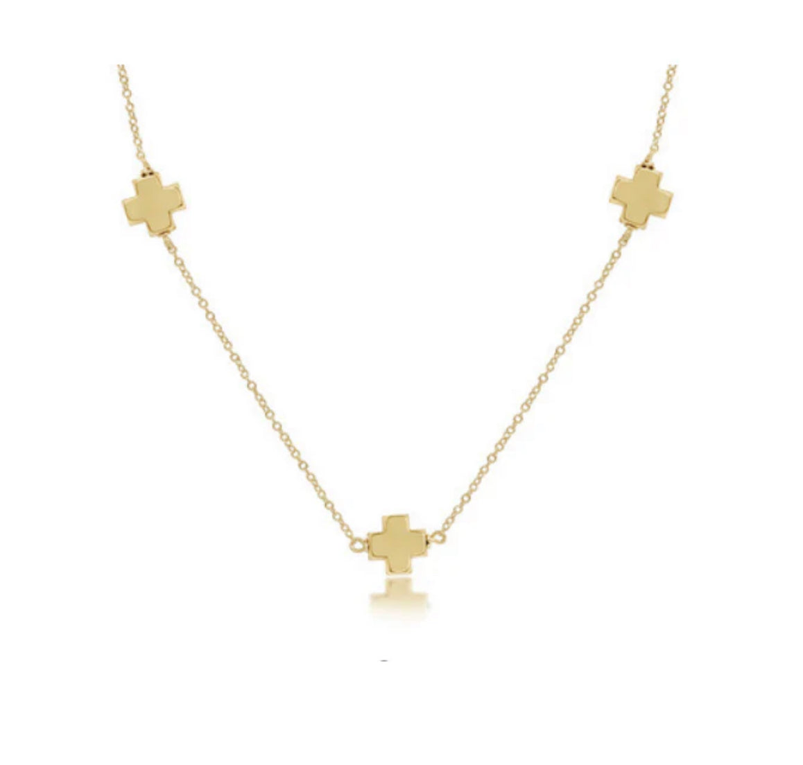 17” Choker Simplicity Chain Gold- Signature Cross Gold