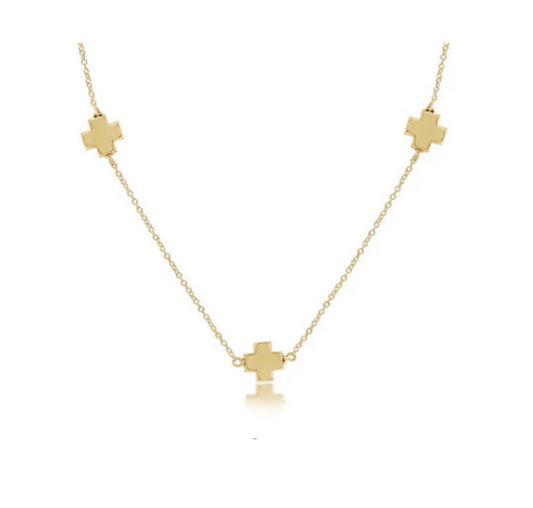 17” Choker Simplicity Chain Gold- Signature Cross Gold