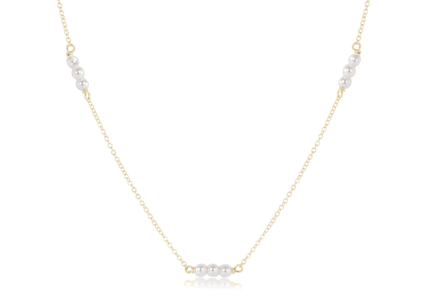 15"  choker joy simplicity chain gold - pearl 3mm