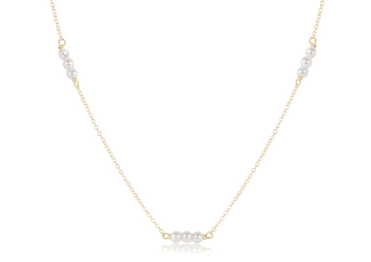 17" choker joy simplicity chain gold - pearl 3mm