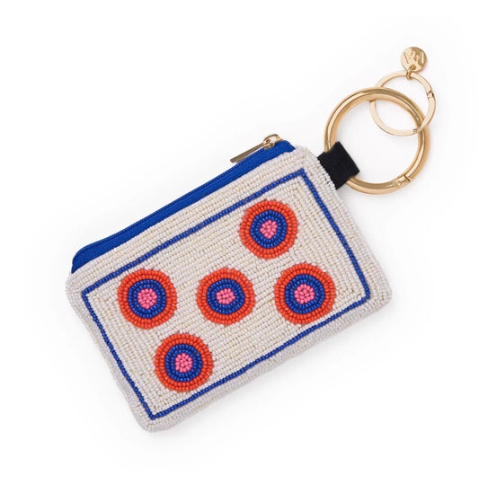 MARY MAHJONG BEADED COIN PURSE IVORY