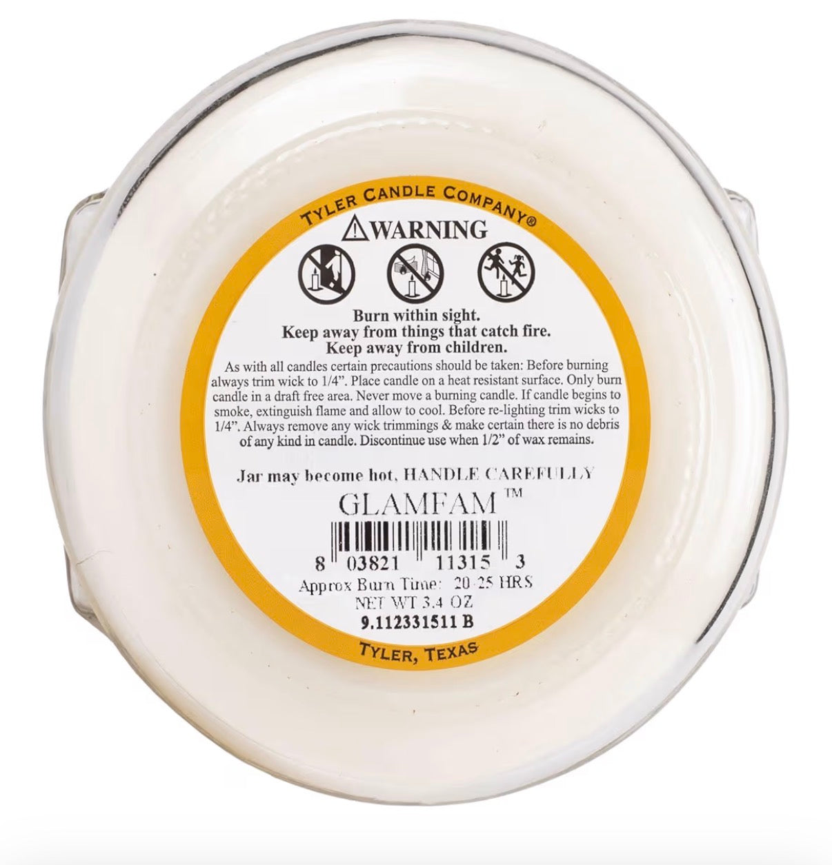 Tyler 3oz Candle - Glamfam