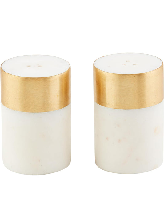 Marble and Gold Salt and Pepper Shakers