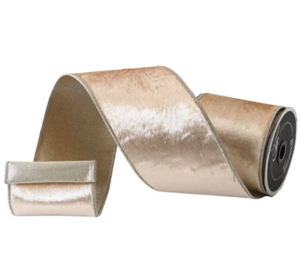 SATIN VELVET- Champagne Ribbon