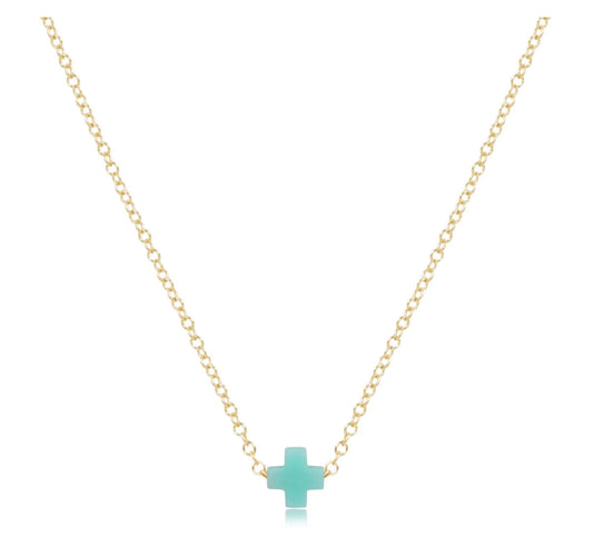16” Necklace Gold Signature Cross- Mint