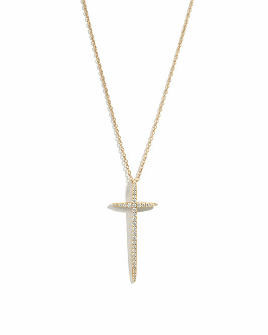 Cross Necklace: Gold