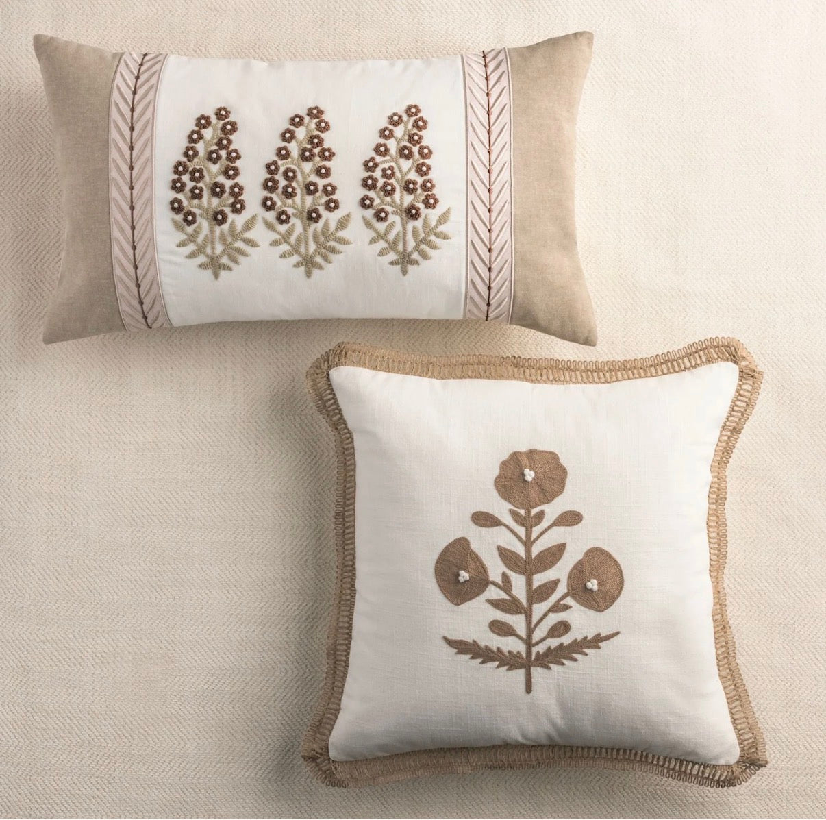Ribbon Trim Pillows