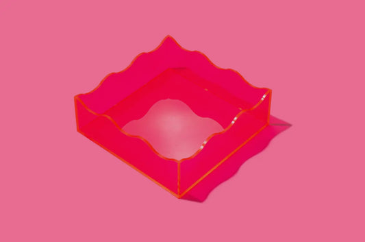 Square Wavy Hot Pink Tray