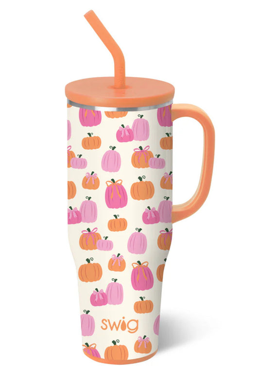Pumpkin and Bows Mega Mug 40oz