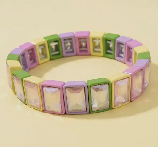 Spring Enamel Stretch Bracelet - Estelle