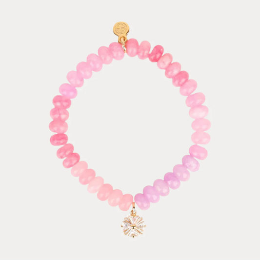 Pansy Beaded Bracelet- Light Pink