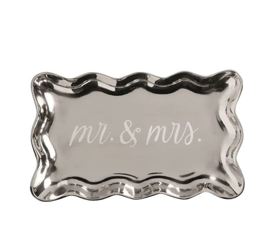 Mr. & Mrs. Etched Metal Tray